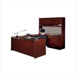 BBF Series C 4 Piece U Shape Right Hand Corner Desk Set in Mahogany   BSC020 367