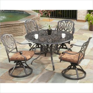 Home Styles Floral Blossom 5 Piece Dining Set in Charcoal   5558 3X5