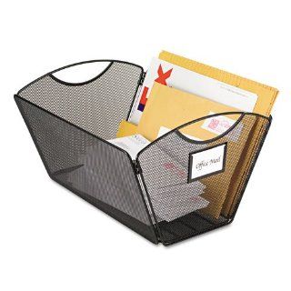 Safco Products   OnyxTM Mesh Desktop Tub File, Legal Size   2163BL   Color Black   Dimensions 15 1/4"w x 13 3/4"d x 9 1/2"h   Material Steel Mesh   Customize how you organize Portable filing. Project filing. Mail tote. Personal recycle b