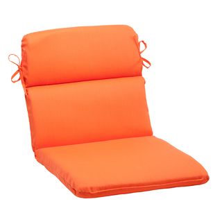 Pillow Perfect Outdoor Sundeck Rounded Chair Cushion in Orange Pillow Perfect Outdoor Cushions & Pillows