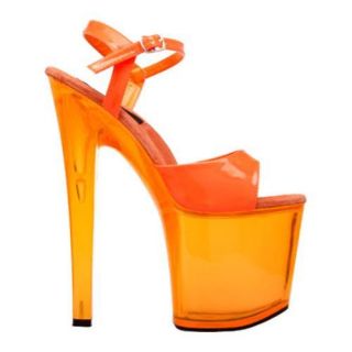Women's Highest Heel Fantasy 101 Neon Orange Patent Highest Heel Heels