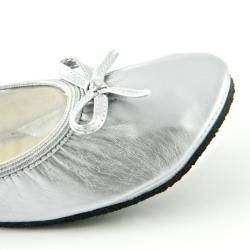 Fit In Clouds Women's Silver Patent Foldable Flats FIC Flats