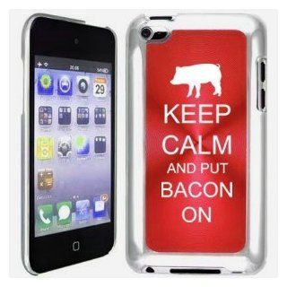 Apple iPod Touch 4 4G 4th Generation Red B1749 Hard Back Case Cover Keep Calm and Put Bacon On Pig Cell Phones & Accessories