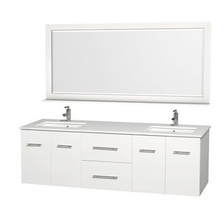 Centra White 72 inch Double Undermount Bathroom Vanity Set Wyndham Collection Bath Vanities