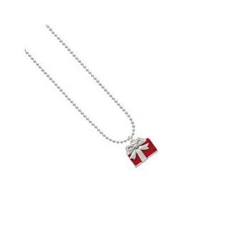 Present   Red Ball Chain Charm Necklace [Jewelry] [Jewelry] Pendant Necklaces Jewelry