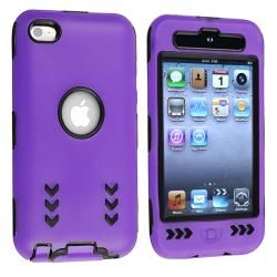 Black/ Purple Hybrid Case with Stand for Apple iPod Touch Generation 4 BasAcc Cases