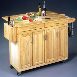 Home Styles Furniture Kitchen Cart with Breakfast Bar in Natural Finish   5023 95