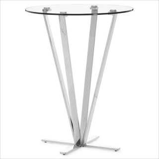 ZUO Mimosa Modern Glass Bar Table in Stainless Steel   601105