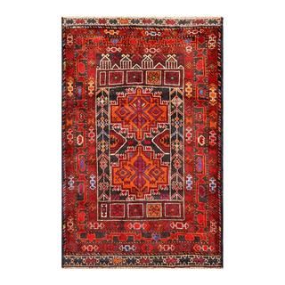 Herat Oriental Semi antique Afghan Hand knotted Tribal Balouchi Red/ Orange Wool Rug (2'11 x 4'6) Herat Oriental 3x5   4x6 Rugs