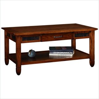 Leick Furniture Slatestone Storage Coffee Table in a Rustic Oak Finish   10904