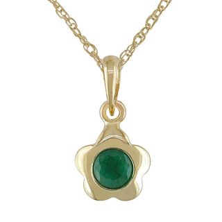 10 kt Yellow Gold Emerald Pendant Club Clean Lockets Necklaces