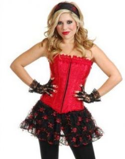 Women's Sexy Pirate Cowgirl Dominatrix Red Lace Corset Adult Exotic Costumes Clothing
