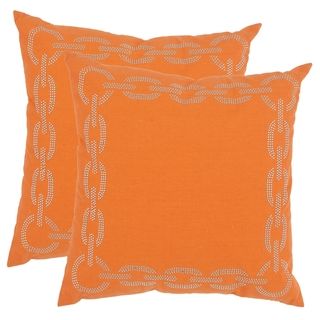 Safavieh Sibine 22 inch Orange Decorative Pillows (Set of 2) Safavieh Throw Pillows