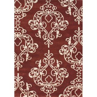 Handmade Burgundy Metro Medallion Tufted Wool Rug (5' x 8') Alliyah Rugs 5x8   6x9 Rugs