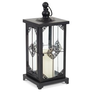 Elements Black Metal with Gems LED Candle Lantern Elements Candles & Holders