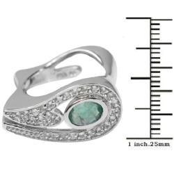 De Buman Sterling Silver Emerald and White Topaz Ring De Buman Gemstone Rings
