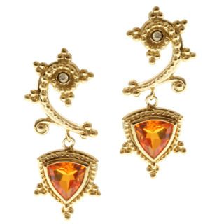 Michael Valitutti/ Zaffiro Fire Opal Quartz and White Sapphire Earrings Michael Valitutti Gemstone Earrings