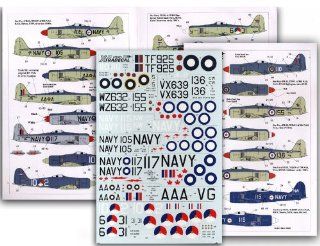 Hawker Sea Fury FB.11 / FB.50 FAA, RAN, RCN, Dutch (1/72 decals, XtraDecal 72074) Toys & Games