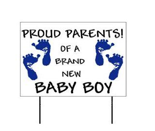 Proud Parents of a Baby Boy   18" x 24" Lawn or Window Sign  Yard Signs  Patio, Lawn & Garden