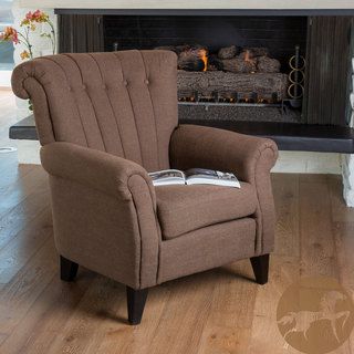 Christopher Knight Home Waldorf Channel Chocolate Fabric Club Chair Christopher Knight Home Chairs