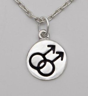 A Double Male Symbol Pendant in Sterling Silver, Gay Pride Jewelry You'll Be Proud to Wear The Silver Dragon Jewelry