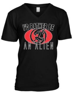 Id Rather Be An Alien Scifi Extraterrestrial Invasion Paul Mens V neck T shirt Clothing