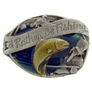 I'd Rather Be Fishing Pin 1" Sports & Outdoors