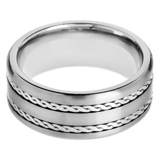 Men's Crucible Titanium Rope inlay Comfort fit Ring West Coast Jewelry Men's Rings