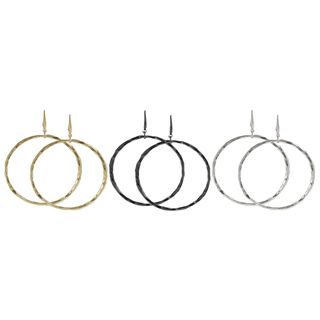 Journee Collection Plated 70 mm Hoop Dangle Earrings Journee Collection Sterling Silver Earrings