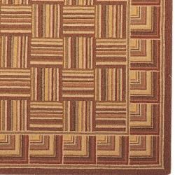 Hand hooked Squares Beige Wool Rug (3'9 x 5'9) Safavieh 3x5   4x6 Rugs