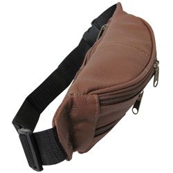 Amerileather Top grain Cowhide Leather Fanny Pack with 40 inch Belt Amerileather Leather Fanny Packs