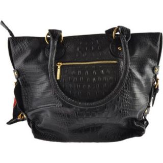 Women's Vecceli Italy AS 162 Black Alligator Compressed Leather Vecceli Italy Leather Bags