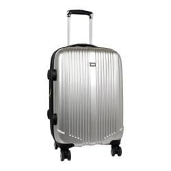 J World 20in Expandable Double Spinner Polycarbonate Luggag Silver J World Under 24" Uprights