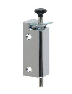 FPL Sliding Door Lock Security Foot Bolt in Polished Chrome   Quickly and Easily Locks and Unlocks with Your Foot   Door Dead Bolts  
