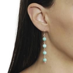 Tressa Sterling Silver Genuine Turquoise Dangle Earrings Tressa Gemstone Earrings