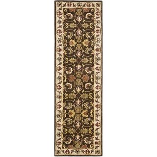Handmade Heritage Exquisite Brown/ Ivory Wool Rug (2'3 x 14') Safavieh Runner Rugs