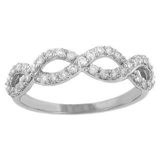 Ladies Infinity Design Diamond Band Rings Jewelry
