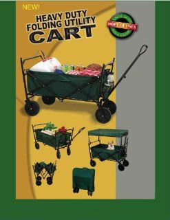 FOLDING HEAVY DUTY UTILITY CART WITH CANOPY AND STORAGE COVER  Yard Carts  Patio, Lawn & Garden