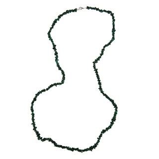 Southwest Moon Sterling Silver 36 inch Malachite Chip Necklace Gemstone Necklaces