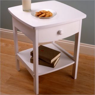 Winsome Basics Solid Wood End Table / Nightstand in White   10218