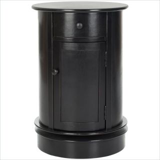 Safavieh Toby Wood Oval Cabinet in Black   AMH5712B