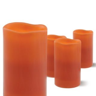 Order Home Collection 4 piece Flameless Candle Set   Pumpkin Spice Scent Candles & Holders