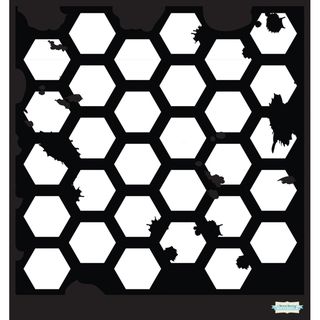 Poppies & Peonies Designer Art Stencil 12"X12" Hexagon Grunge Prima Marketing Templates & Stencils