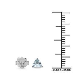 Malaika Sterling Silver Trillion cut Aquamarine Stud Earrings Malaika Gemstone Earrings