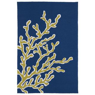 Indoor/ Outdoor Luau Blue Coral Rug (8'6 x 11'6) 7x9   10x14 Rugs
