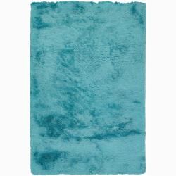Handwoven Ocean Blue Mandara Shag Rug (7'9 x 10'6) Mandara 7x9   10x14 Rugs