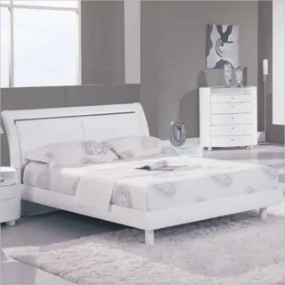 Global Furniture USA Emily Sleigh Bed in White   EMILY WH XB