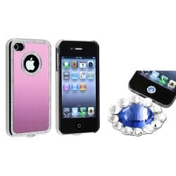 Light Pink Bling Case/ Blue Diamond Sticker for Apple iPhone 4/ 4S BasAcc Cases & Holders