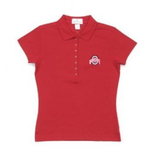 Antigua Ohio State Women's Remarkable Baby Rib Short Sleeve Polo Shirt (Small, Dark Red)  Sports Related Merchandise  Clothing