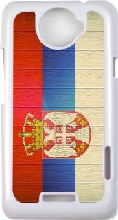 Rikki KnightTM Serbia Flag on Distressed Wood   White Cell HTC ONE X Case Cover for HTC ONE X Cell Phones & Accessories